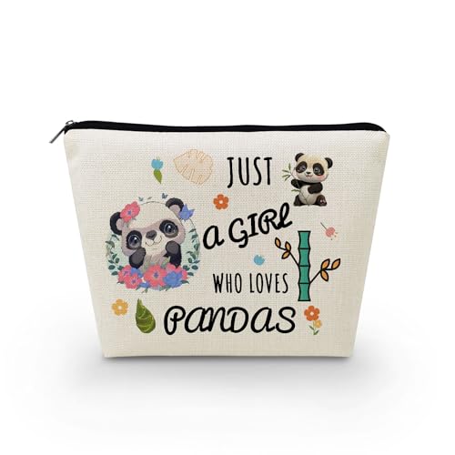 Livel lhood Just A Girl Who Loves Pandas Make-up-Tasche für Frauen, niedliche kleine Kosmetiktasche für Geldbörse, Reise-Kulturbeutel, Reißverschluss, niedlicher riesiger Pandas-Beutel für Mädchen, von Livel lhood