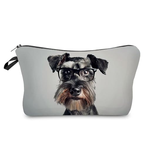 Livel lhood Lustige Kosmetiktasche mit Schnauzer, niedlicher kleiner Organizer, Reißverschluss, Kosmetiktasche, lustiges Welpen-Geburtstagsgeschenk für Hundeliebhaber, Frauen Livel lhood Lustige Kosmetiktasche mit Schnauzer, niedlicher kleiner Organizer, Reißverschluss, Kosmetiktasche, lustiges Welpen-Geburtstagsgeschenk für Hundeliebhaber, Frauen von Livel lhood