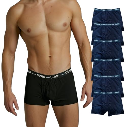 Livenjoy Uomo Retro Herren Boxershort Baumwolle schwarz (6er Pack) (DE/NL/SE/PL, Alphanumerisch, XL, Regular, Regular, Schwarz) von Livenjoy