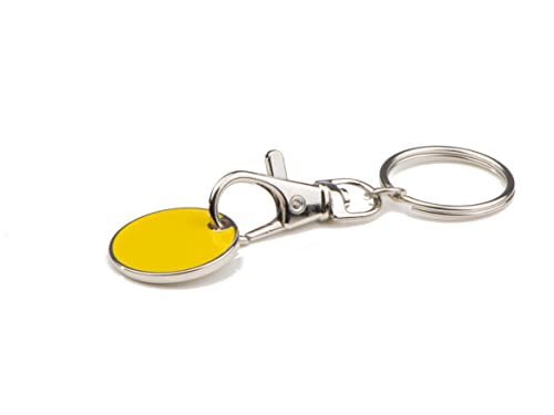 10x Metall Schlüsselanhänger mit Einkaufschip / Farbe: gelb von Livepac-Office