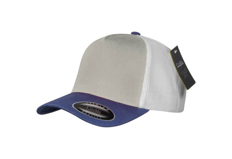 Macma Baseball Cap Baumwoll Basecap "CrisMa" / mit Mesheinsatz / Farbe: blau-weiß-grau von Macma