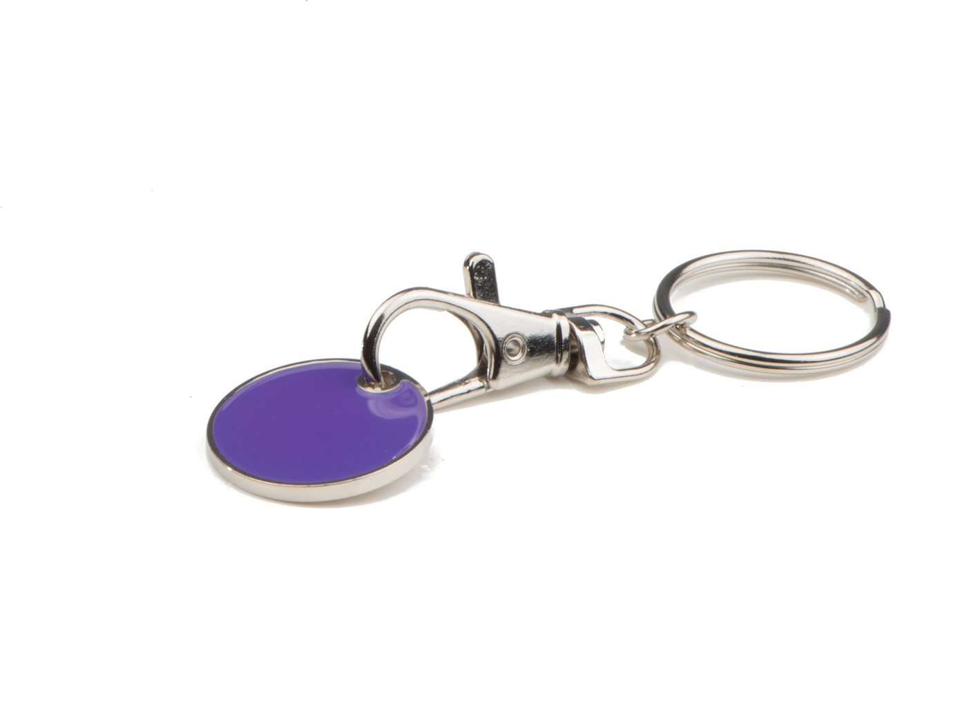 Livepac Office Schlüsselanhänger 10x Metall Schlüsselanhänger mit Einkaufschip / Farbe: violett von Livepac Office