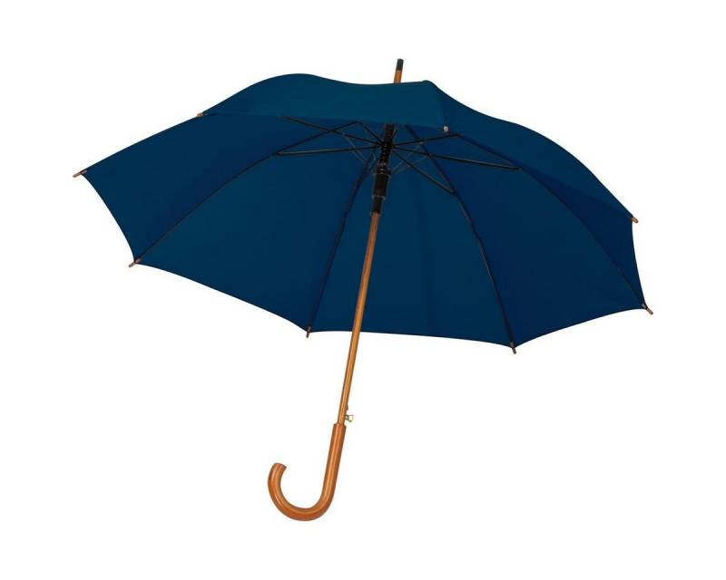 Easy Gifts Stockregenschirm Automatik-Regenschirm mit Holzgriff / Farbe: dunkelblau von Easy Gifts