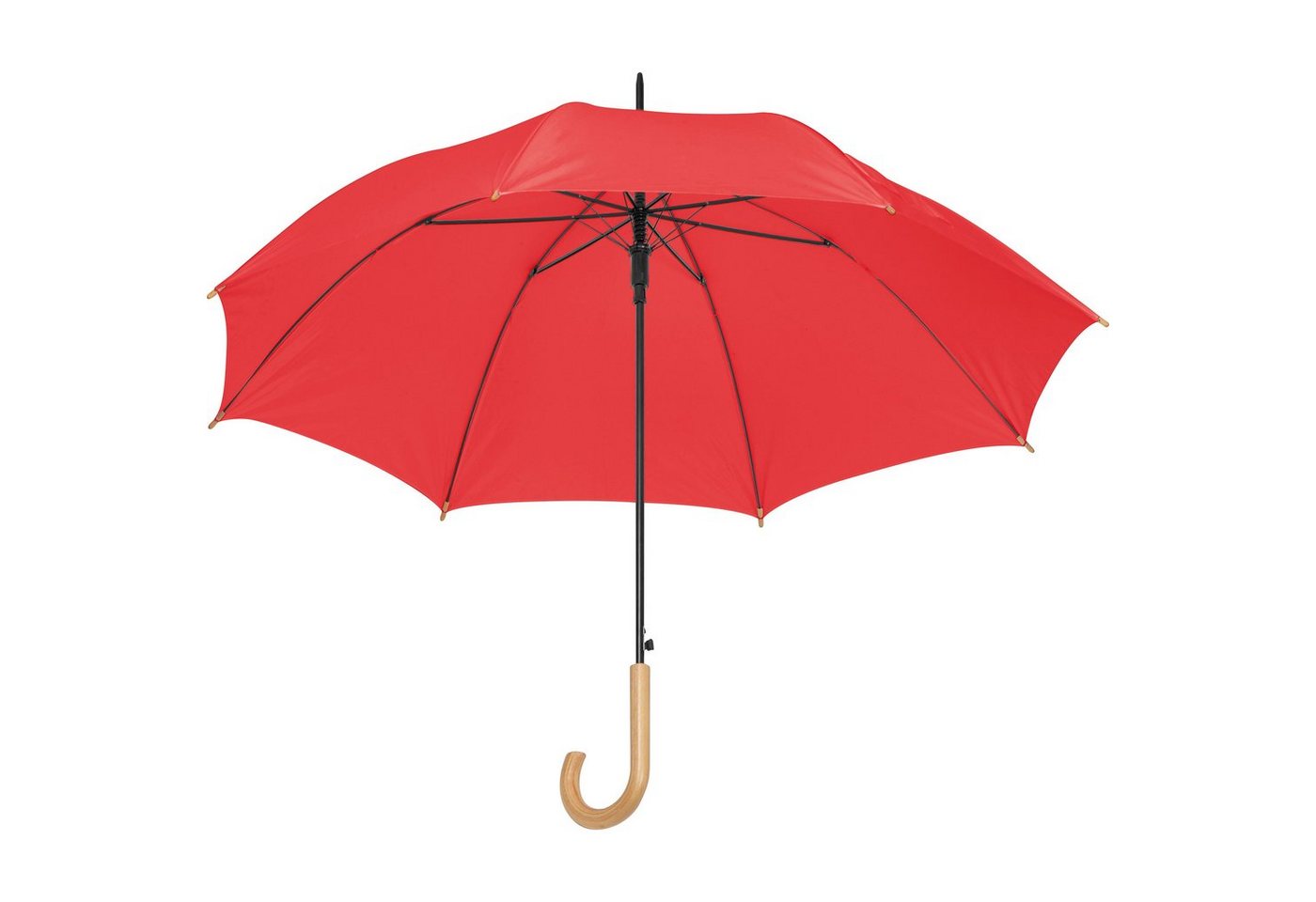 Livepac Office Stockregenschirm Automatik-Regenschirm mit Holzgriff und Holzspitzen / Farbe: rot von Livepac Office
