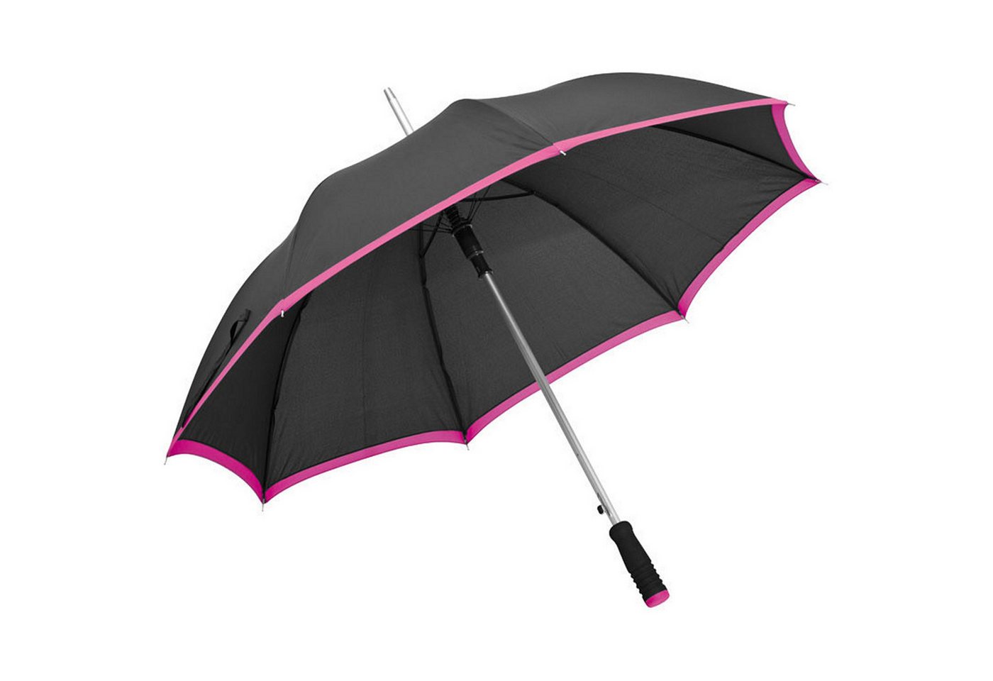 Livepac Office Stockregenschirm Eleganter Automatik-Regenschirm / mit Softgriff / Farbe: schwarz-pink von Livepac Office