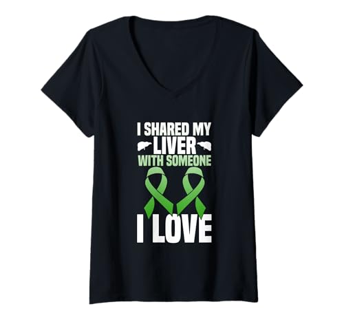 Damen Bewusstsein für Leberspender T-Shirt mit V-Ausschnitt von Liver Donor Symbol Liver Life Awareness