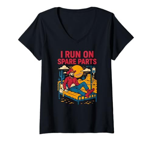 Damen Leberchirurgie I Run on Spare Parts Fun Herren Patient T-Shirt mit V-Ausschnitt Damen Leberchirurgie I Run on Spare Parts Fun Herren Patient T-Shirt mit V-Ausschnitt von Liver Transplant Hospital Get Well Nurse Wear