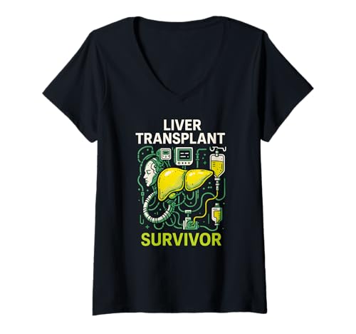 Damen Recovery Warrior Lebertransplantation Survivor Cool Mens Patient T-Shirt mit V-Ausschnitt Damen Recovery Warrior Lebertransplantation Survivor Cool Mens Patient T-Shirt mit V-Ausschnitt von Liver Transplant Hospital Get Well Nurse Wear