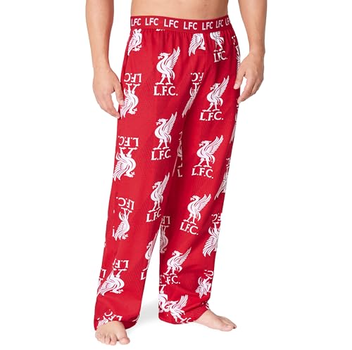 Liverpool FC Pyjamahose Herren Lang, Baumwolle Schlafhose mit Seitentaschen (Rot, 3XL) von Liverpool F.C.