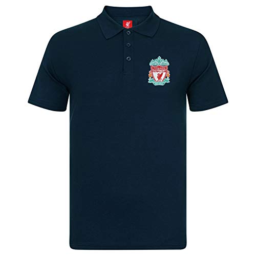 FC Liverpool Herren Polo-Shirt - Wappen - Dunkelblau mit Wappen - M von Liverpool FC