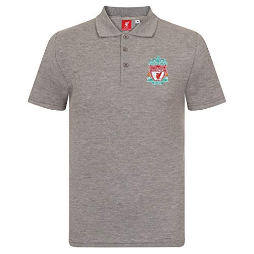 FC Liverpool Herren Polo-Shirt - Wappen - Grau mit Wappen - L von Liverpool FC