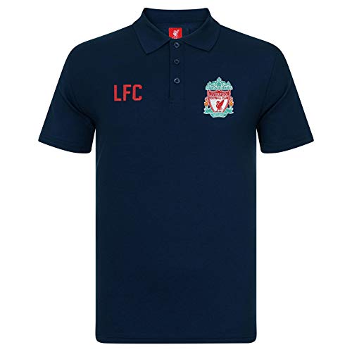 FC Liverpool Herren Polo-Shirt mit originalem Fußball-Wappen - Marineblau - 3XL von Liverpool FC