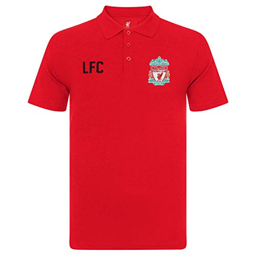 FC Liverpool Herren Polo-Shirt mit originalem Fußball-Wappen - Rot - L von Liverpool FC