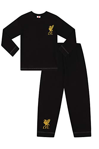 LFC Liverpool Football Club Langer Schlafanzug Baumwolle Schwarz Gold Gr. 10-11 Jahre, Schwarz von Liverpool FC