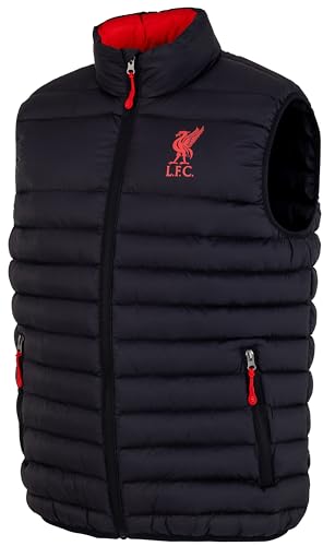 Liverpool F.C. Ärmellose Daunenjacke LFC Offizielle Kollektion, Schwarz , XXL von Liverpool FC