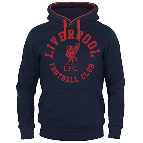 Liverpool FC - Herren Fleece-Hoody mit Grafik-Print - Offizielles Merchandise - Geschenk für Fußballfans - Blau - 2XL von Liverpool FC
