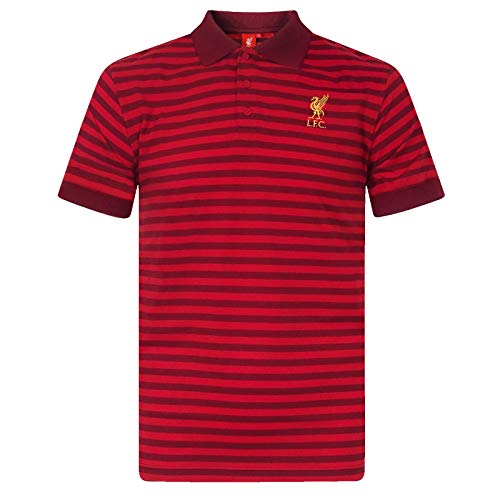 Liverpool FC - Herren Polo-Shirt mit Streifen - garngefärbt/meliert - Offizielles Merchandise - Geschenk für Fußballfans - Rot - M von Liverpool FC