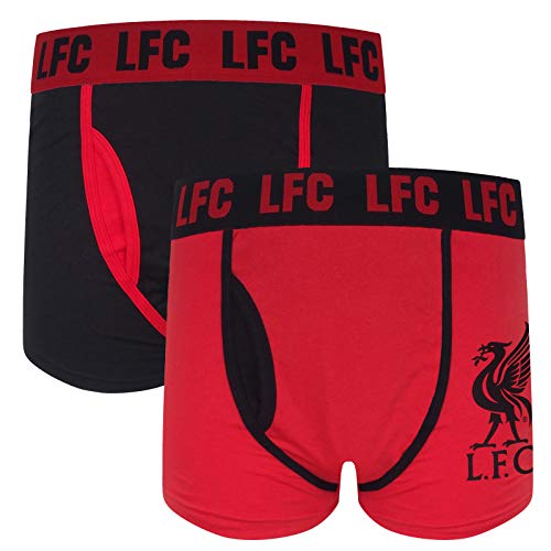 Liverpool FC - Herren Premium-Boxershorts mit Vereinswappen - Offizielles Merchandise - Geschenk für Fußballfans - Rot - 2 Stück - XL von Liverpool FC