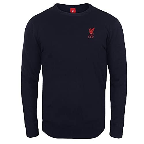 Liverpool FC - Herren Strickpullover mit Vereinswappen - Offizielles Merchandise - Dunkelblau - mit Rundhalsausschnitt - S von Liverpool FC