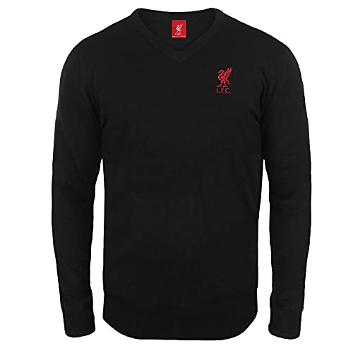 Liverpool FC - Herren Strickpullover mit Vereinswappen - Offizielles Merchandise - Geschenk für Fußballfans - Schwarz - S von Liverpool FC