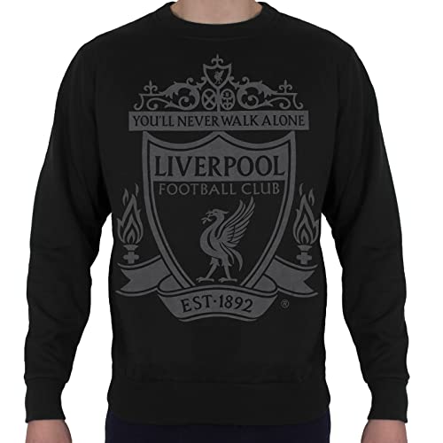 Liverpool FC - Herren Sweatshirt mit Vereinswappen - Offizielles Merchandise - Geschenk für Fußballfans - Schwarz - 3XL von Liverpool FC