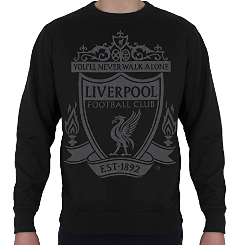 Liverpool FC - Herren Sweatshirt mit Vereinswappen - Offizielles Merchandise - Geschenk für Fußballfans - Schwarz - L von Liverpool FC