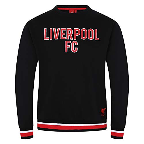 Liverpool FC - Herren Sweatshirt mit Vereinswappen - Offizielles Merchandise - Schwarz mit Aufschrift - L von Liverpool FC