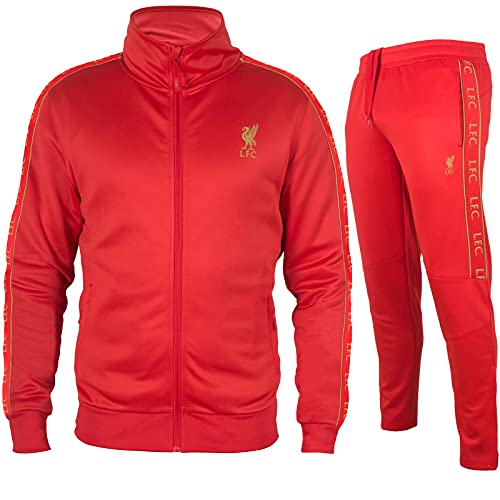 Liverpool FC - Herren Trainingsanzug - Jacke & Hose - Polyester - offizielles Merchandise - Geschenk für Fußballfans - Rot - 2XL von Liverpool FC