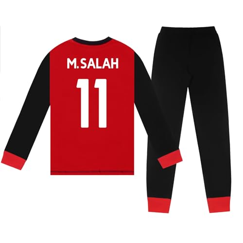 Liverpool FC - Jungen Schlafanzug mit Sublimationsdruck - Offizielles Merchandise - Geschenk für Fußballfans - Rot/Schwarz M.Salah - 11-12 Jahre von Liverpool FC