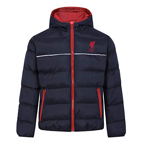 Liverpool FC - Jungen Winter-Steppjacke mit Kapuze - Offizielles Merchandise - Geschenk für Fußballfans - Dunkelblau - 4-5 Jahre von Liverpool FC