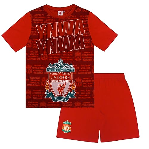 Liverpool FC - Kinder Schlafanzug-Shorty - Offizielles Merchandise - Geschenk für Fußballfans - Rot mit Schriftzug - 12-13 Jahre von Liverpool FC