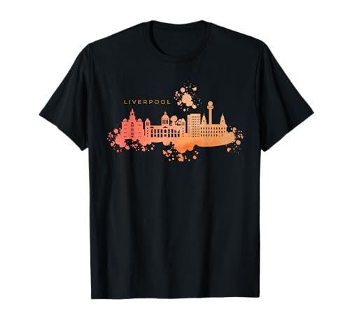 Liverpool Skyline - Wasserfarbe England UK Souvenir T-Shirt Liverpool Skyline - Wasserfarbe England UK Souvenir T-Shirt von Liverpool UK Apparel & Souvenirs