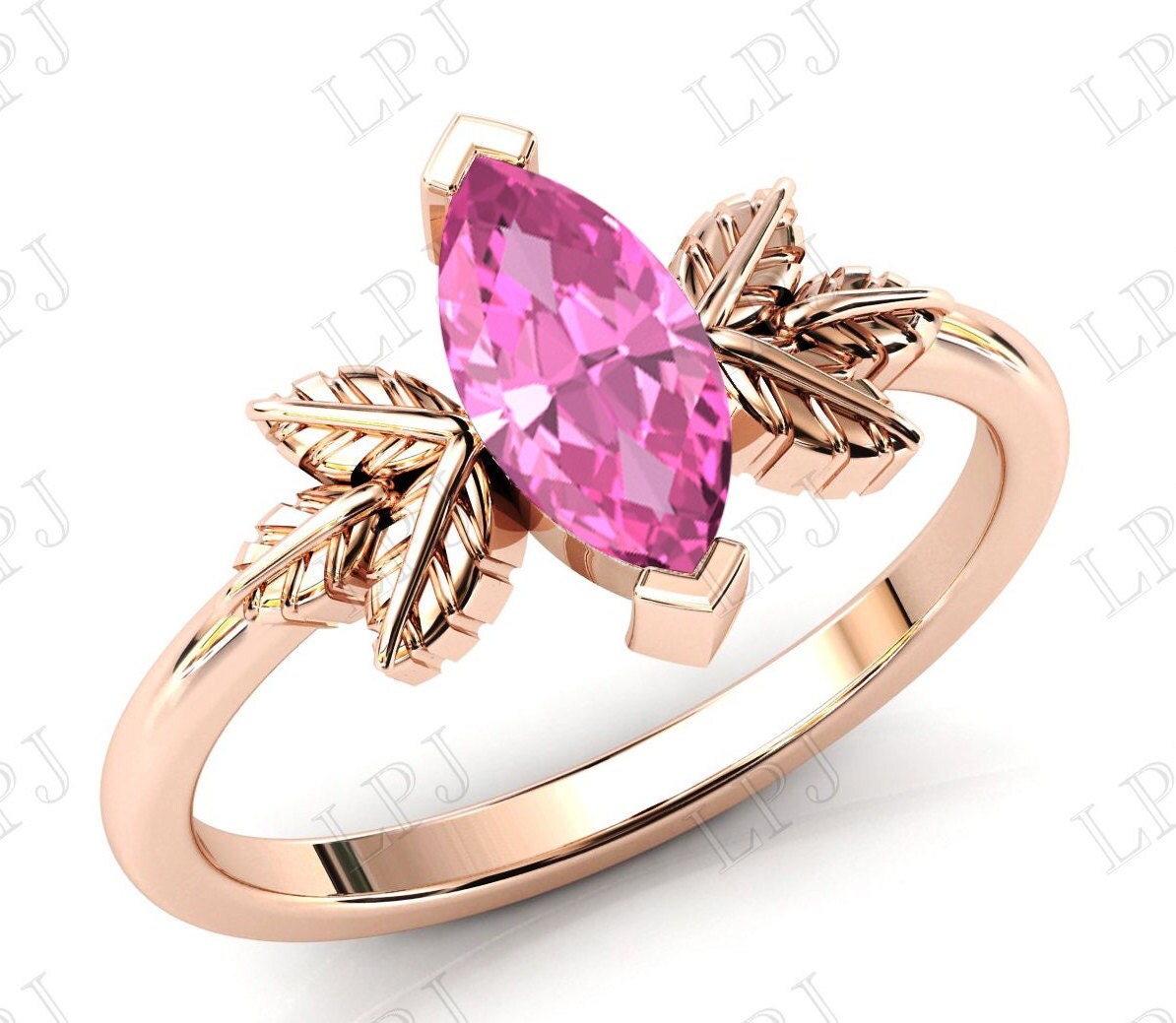 Art Deco Blatt Stil Rosa Turmalin Verlobungsring Roségold Ehering Antik Braut Jahrestag Ring Art Deco Blatt Stil Rosa Turmalin Verlobungsring Roségold Ehering Antik Braut Jahrestag Ring von LiverpoolJewelry