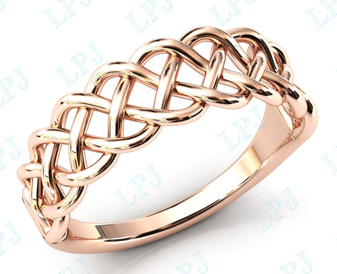 Infinity Verlobungsring Für Frauen 14K Gold Hochzeitsband Twisted Geflochtener Ring Jubiläumsring Geschenk von LiverpoolJewelry