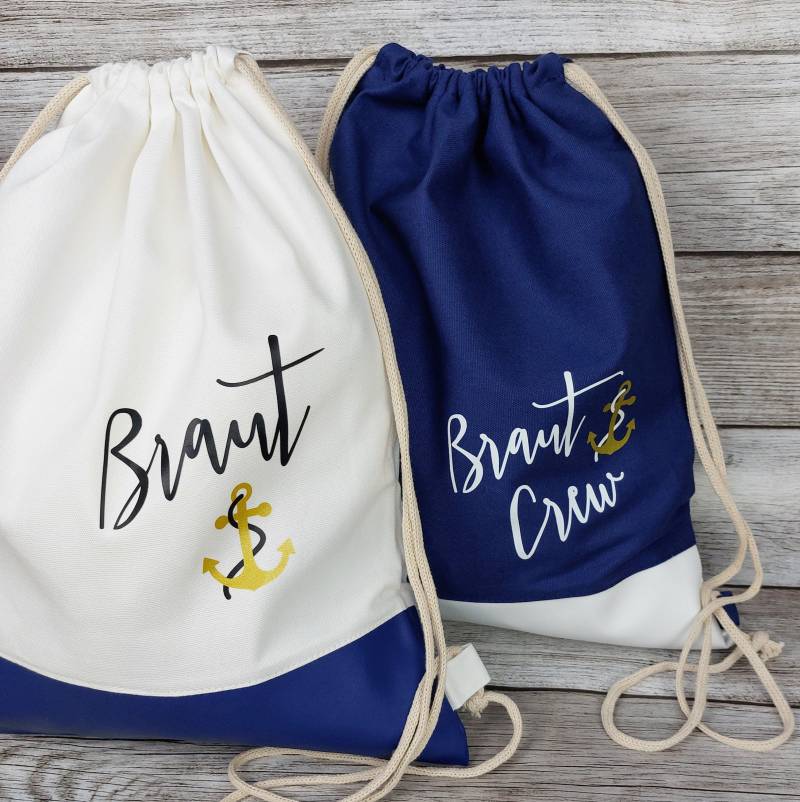Braut Crew - Maritime Jga-Turnbeutel Im Anker-Design von LiviettaShop