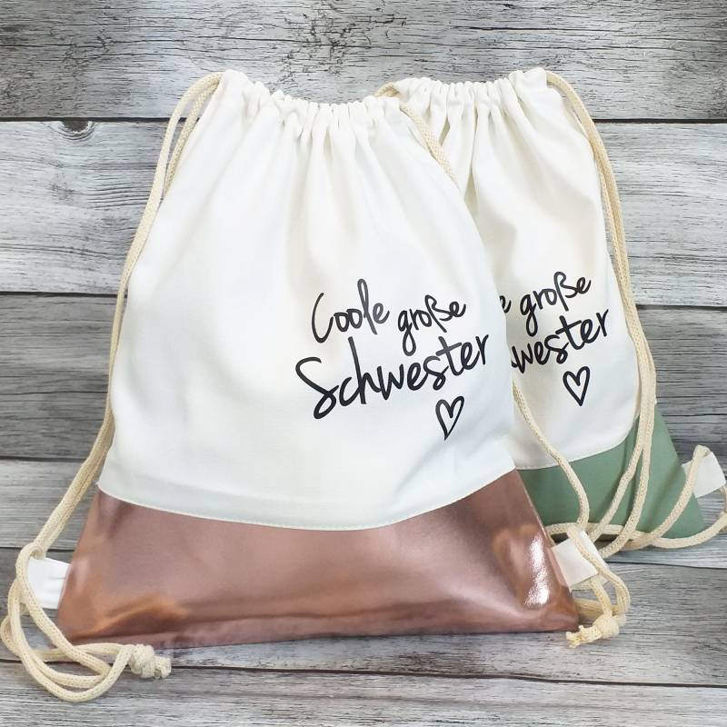 Coole Große Schwester - Turnbeutel Mit Borte von LiviettaShop