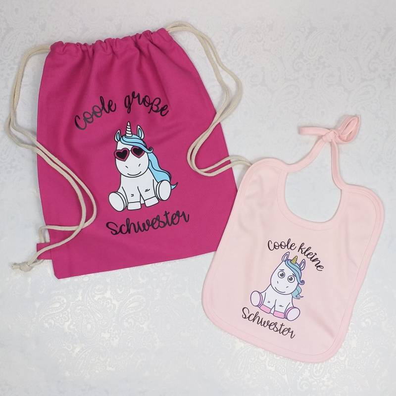 Geburt Geschenk-Set "Große Schwester & Kleine Schwester" - Einhorn von LiviettaShop