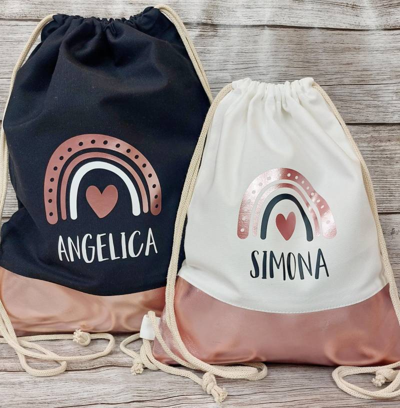 Kinder Turnbeutel Regenbogen Mit Namen von LiviettaShop