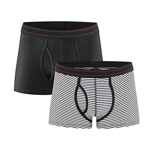 Living Crafts - Apollo | Pants, 2er-Pack - Herren Unterwäsche, Sportliche Passform, Bio-Baumwolle, Elastisches Bund, Große Farbauswahl (XXL, Black/Natural) von Living Crafts