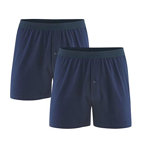 Living Crafts - Ethan| Jersey Boxer-Shorts - Herrenunterwäsche - Lässiger Schnitt, optimale Bequemlichkeit, Bio-Qualität, Doppel-Vorteilspack, Design-Appeal, 2er Pack (Navy, L) von Living Crafts