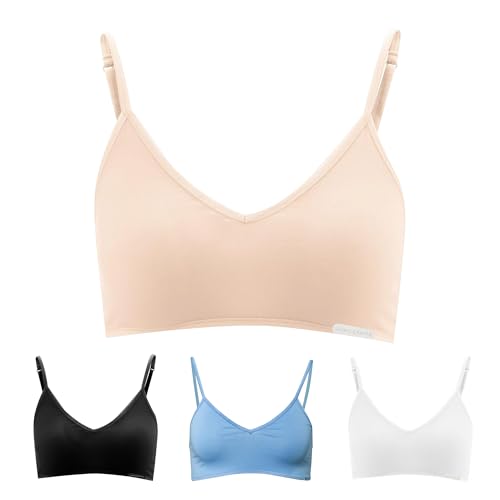 Living Crafts - Camilla | Pullover BH Bio-Baumwolle Sport-BH, Top Weste, Bralette Bustier | Bequem, weich, bügellos für Damen (Skin, S) von Living Crafts