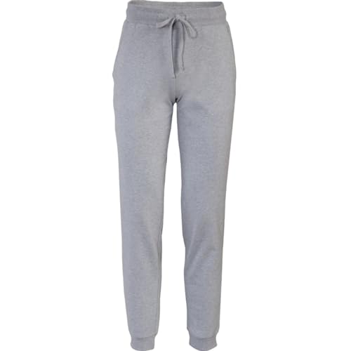 Living Crafts - Lavinia | Jogging-Hose - Samtiges Bio-Baumwoll-Sweat, Elastischer Bund, Großzügige Seitentaschen, Breite RIPP-Bündchen, Ton-in-Ton Logo-Stick (, Grey Melange) von Living Crafts