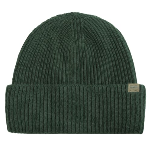Living Crafts - NILAY | Wintermütze, Damen-Beanie-Mütze, Herren Strick Beanie, Mütze mit klassischem Bündchen für Damen, Herren, Unisex, Bündchenmützen, weich und warm (Dark Olive) von Living Crafts