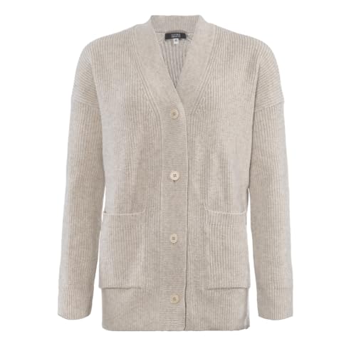 Living Crafts - Nicole | Strickjacke - Moderner Oversized-Look, Bio-Materialmischung, modische Details (L, Stone Powder) von Living Crafts