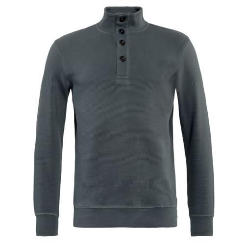 Living Crafts - Pepe | Troyer - Innovativer Sweat-Stoff Pullover mit Streifenstruktur und großer Knopfleiste von Living Crafts