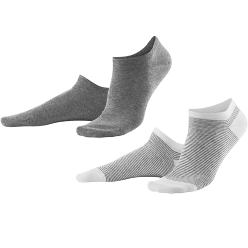 Living Crafts Sneaker-Socken, 2er-Pack 39/42, stone grey melange/white von Living Crafts