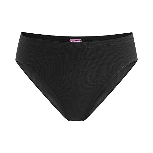 Living Crafts - Josefine | Tanga-Slip - Hochqualität, Komfortabel, Bio-Baumwolle, ohne Seitennähte, elastisches Band (44/46, Black) von Living Crafts