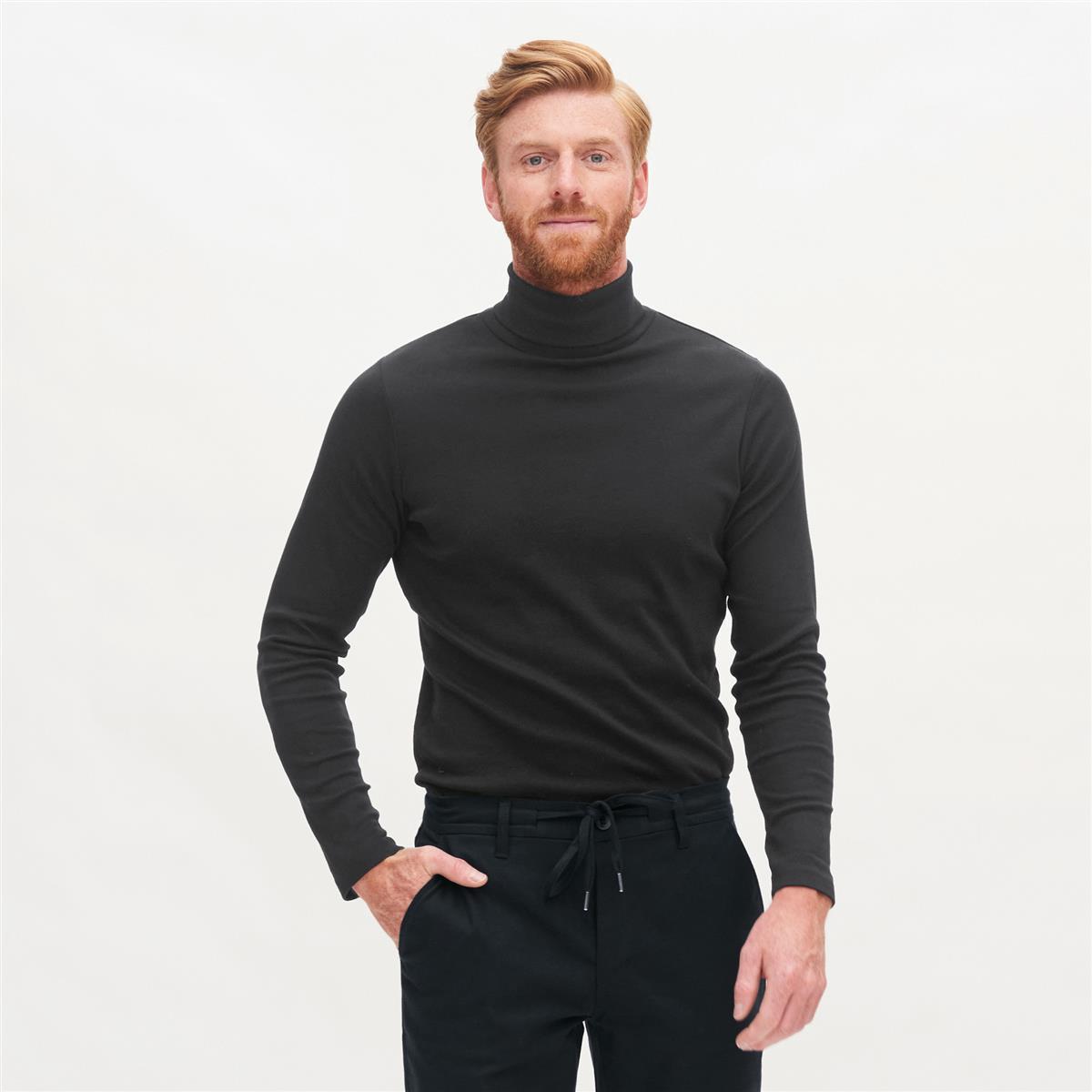 Rollkragen Longsleeve Modell: Helge GOTS von Living Crafts