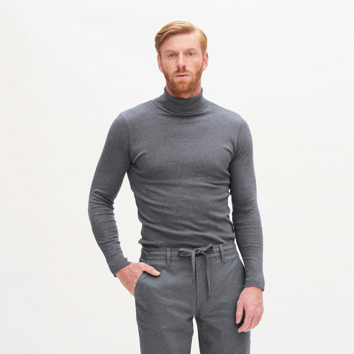 Rollkragen Longsleeve Modell: Helge GOTS von Living Crafts