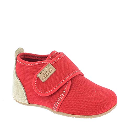 Living Kitzbühel Unisex Baby Babyklettschuh unifarben Lauflernschuhe, rot, 18 EU von Living Kitzbühel